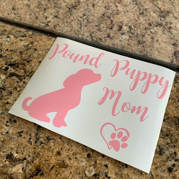 Pound Puppy Mom Car window decal sticker (Pink) - Picture 2 of 3